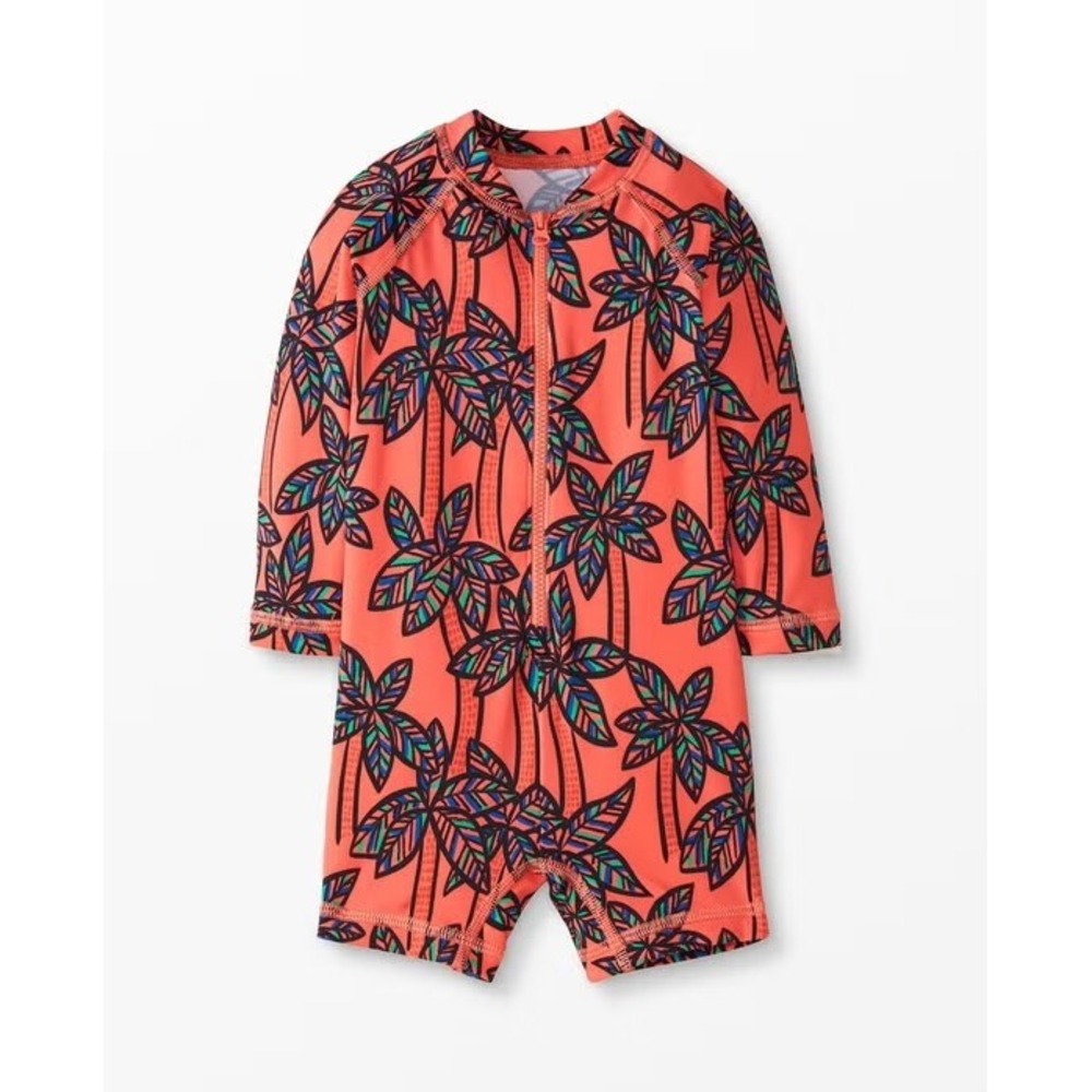 Hanna Andersson Coral and Navy Kids Swim Rashguard